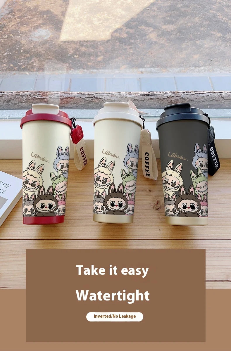 Stainless Steel 530ml Thermos Mug – Leakproof Cute Takeaway Coffee Cup Gift