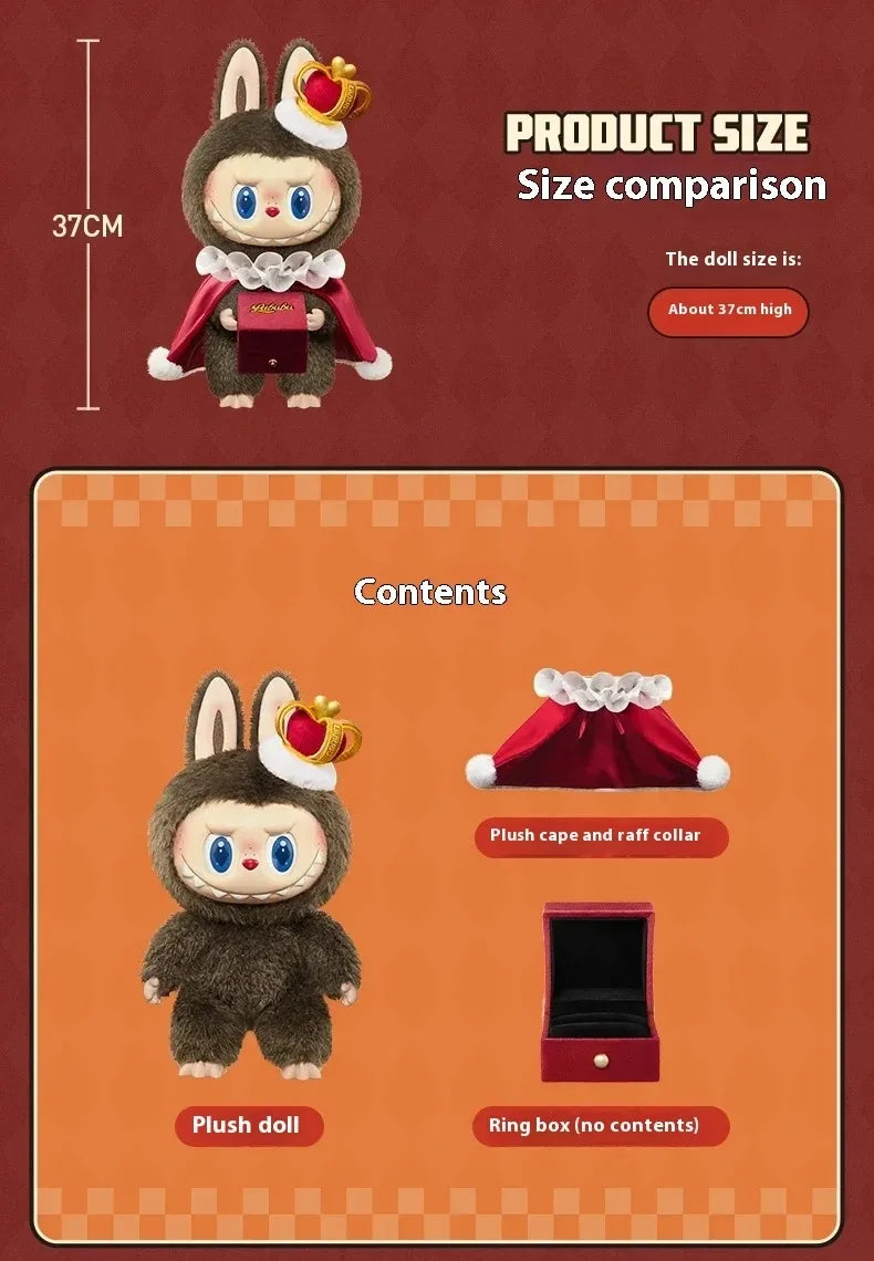 Cute Bunny King Doll Figure – Handmade Vinyl Toy Gift for Collectors and Kids