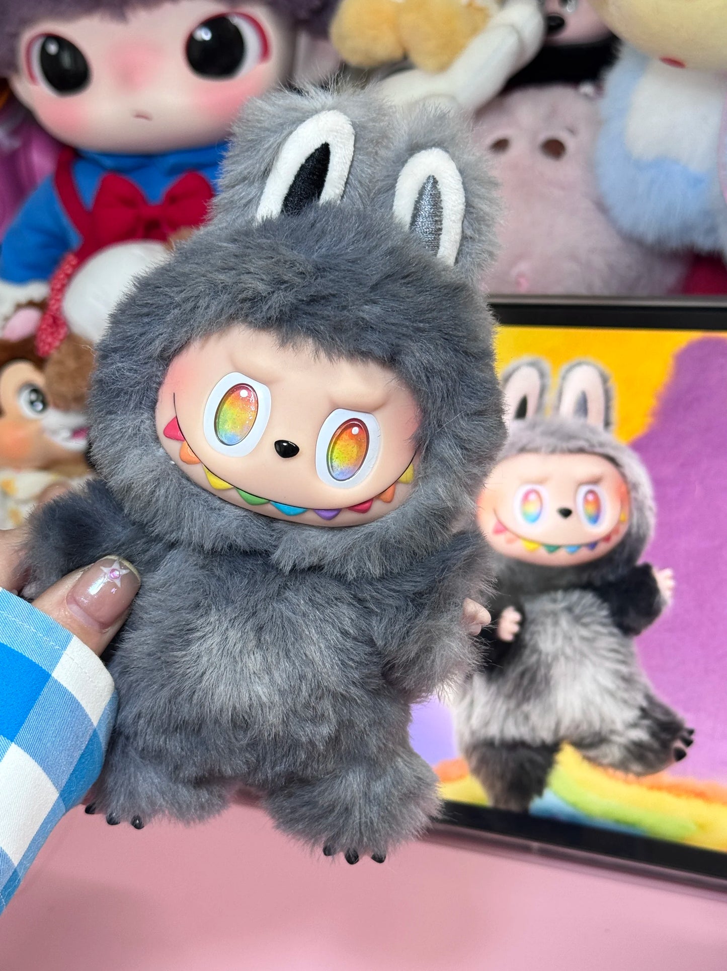 Genuine 17cm Labubu 3.0 Enamel Doll Hand-Changed Ornaments Hidden Id Collectible Bubble Toy Gift For Kids & Collectors