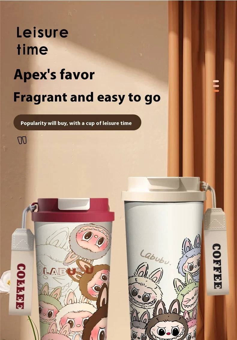 Stainless Steel 530ml Thermos Mug – Leakproof Cute Takeaway Coffee Cup Gift