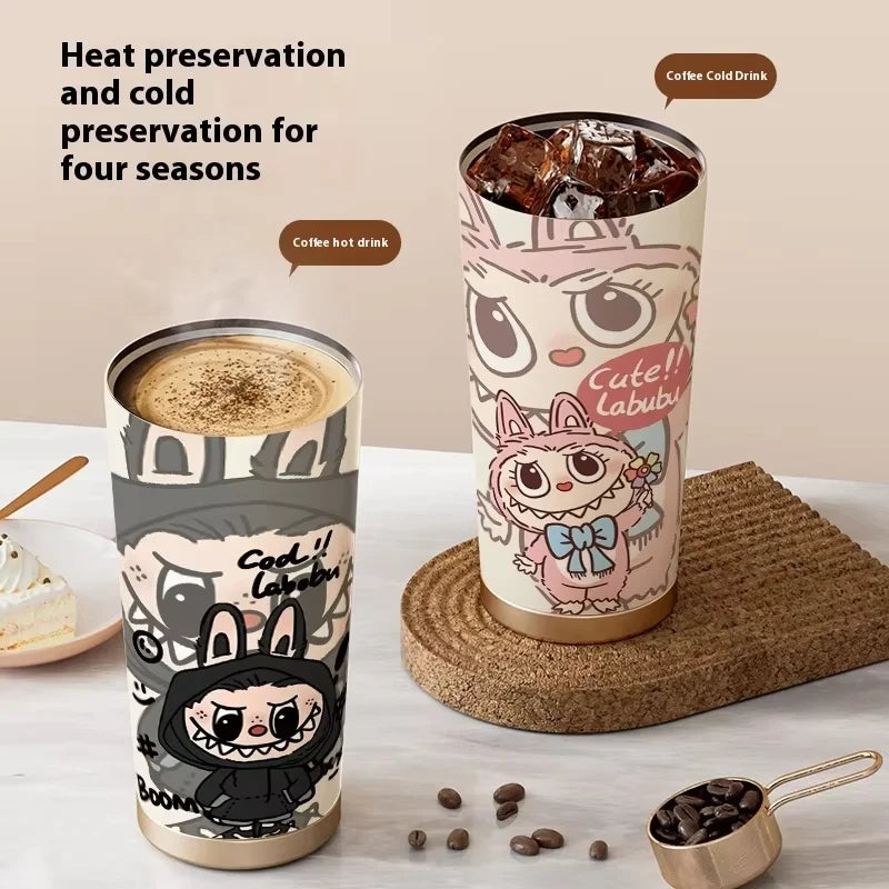 Stainless Steel 530ml Thermos Mug – Leakproof Cute Takeaway Coffee Cup Gift