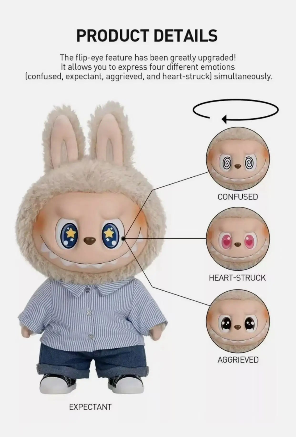 Cute Bunny King Doll Figure – Handmade Vinyl Toy Gift for Collectors and Kids
