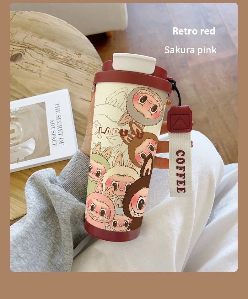 Stainless Steel 530ml Thermos Mug – Leakproof Cute Takeaway Coffee Cup Gift