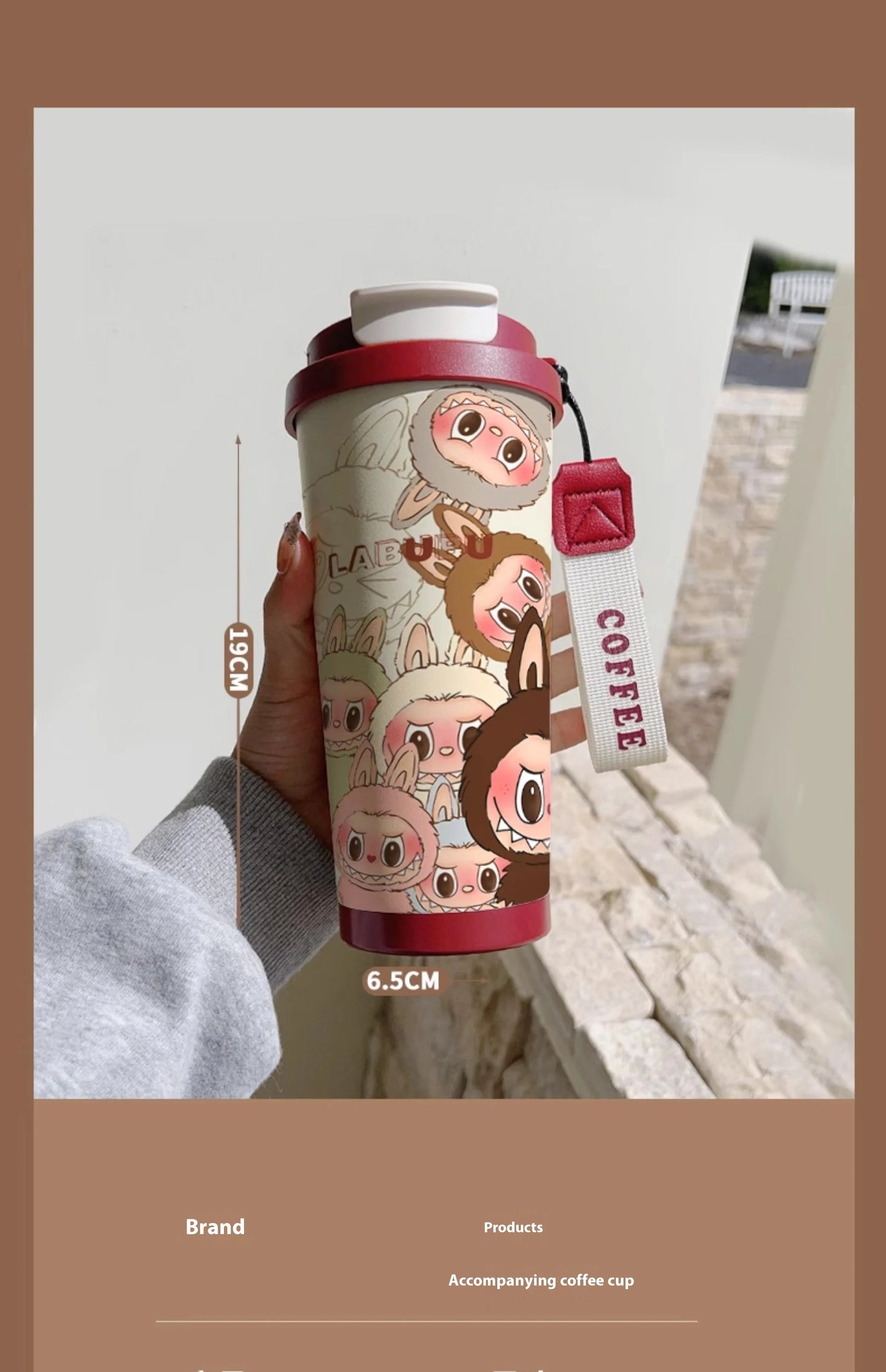 Stainless Steel 530ml Thermos Mug – Leakproof Cute Takeaway Coffee Cup Gift