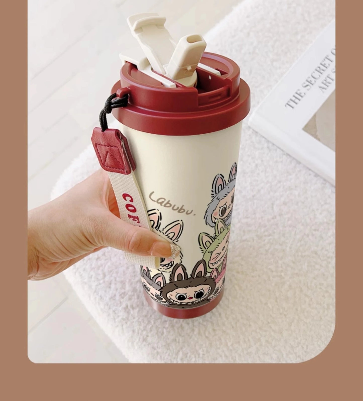 Stainless Steel 530ml Thermos Mug – Leakproof Cute Takeaway Coffee Cup Gift