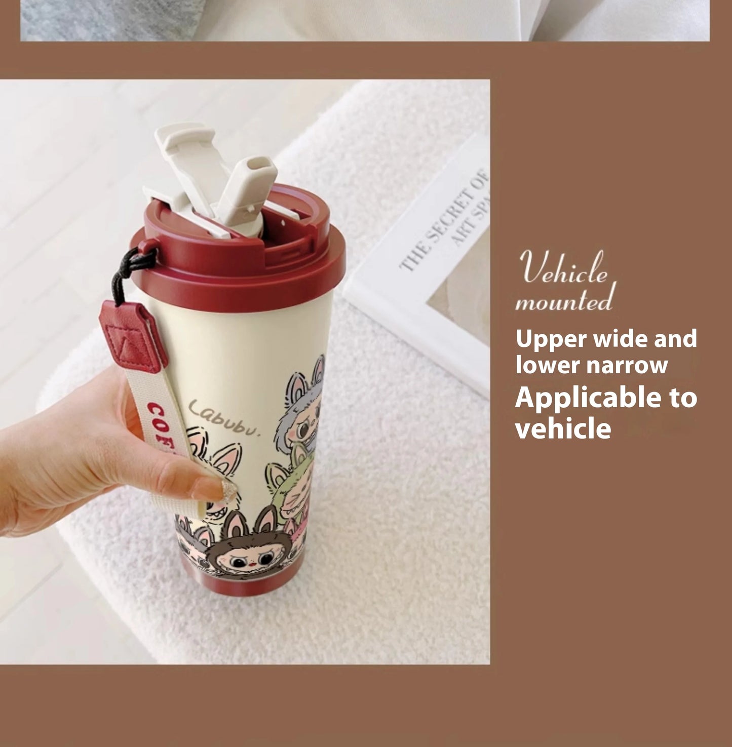 Stainless Steel 530ml Thermos Mug – Leakproof Cute Takeaway Coffee Cup Gift