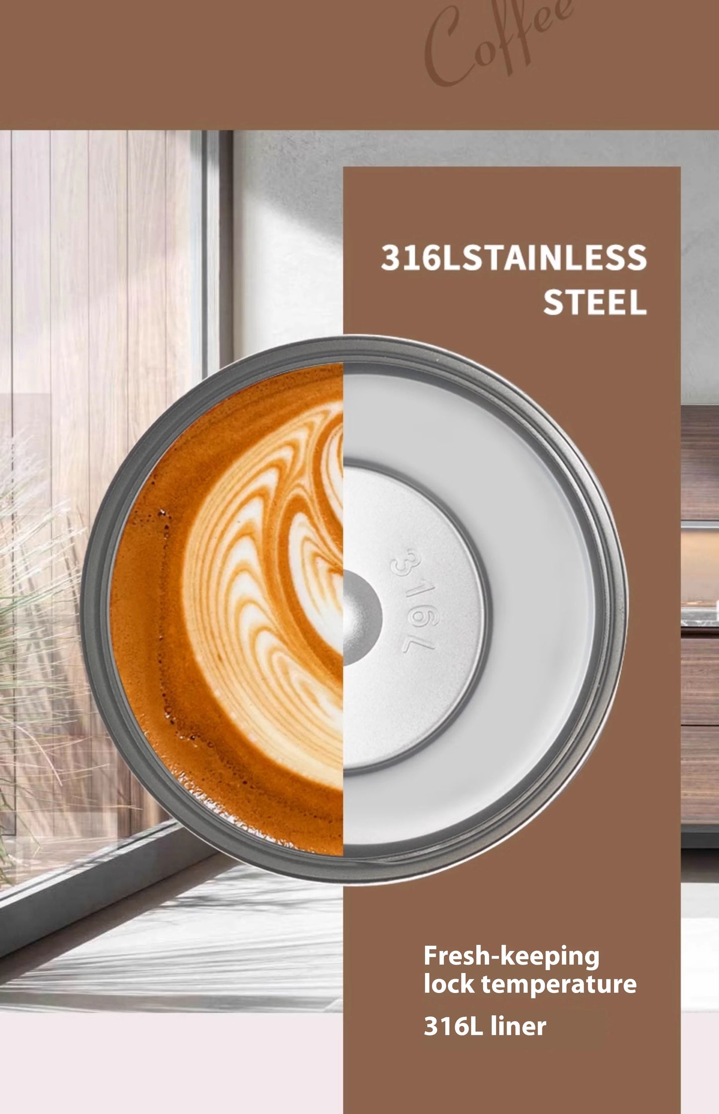 Stainless Steel 530ml Thermos Mug – Leakproof Cute Takeaway Coffee Cup Gift