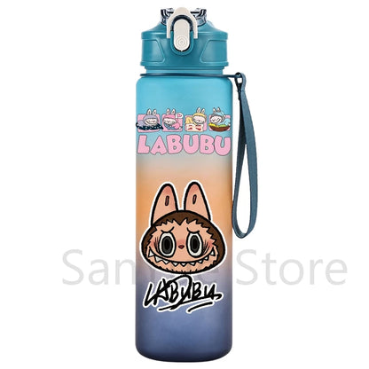 Labubu PopMart 750ml Cartoon Water Bottle – Kids Outdoor Drinking Cup