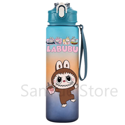 Labubu PopMart 750ml Cartoon Water Bottle – Kids Outdoor Drinking Cup