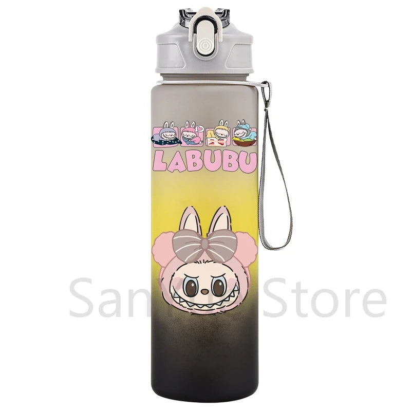 Labubu PopMart 750ml Cartoon Water Bottle – Kids Outdoor Drinking Cup