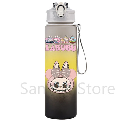 Labubu PopMart 750ml Cartoon Water Bottle – Kids Outdoor Drinking Cup