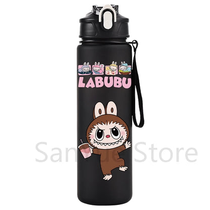Labubu PopMart 750ml Cartoon Water Bottle – Kids Outdoor Drinking Cup
