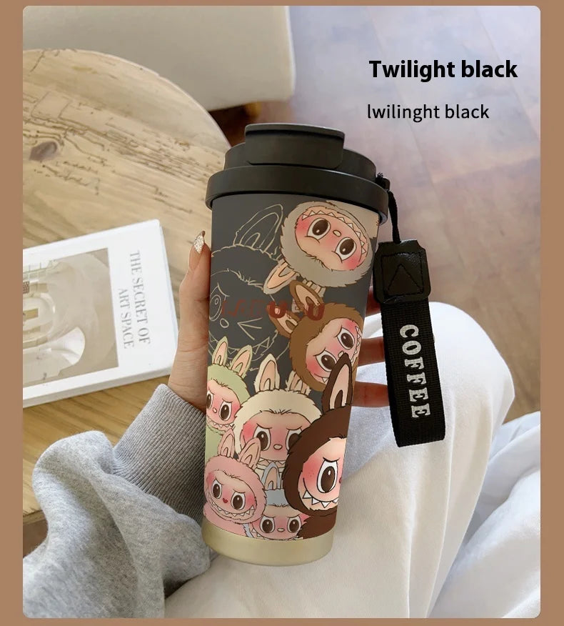 Stainless Steel 530ml Thermos Mug – Leakproof Cute Takeaway Coffee Cup Gift