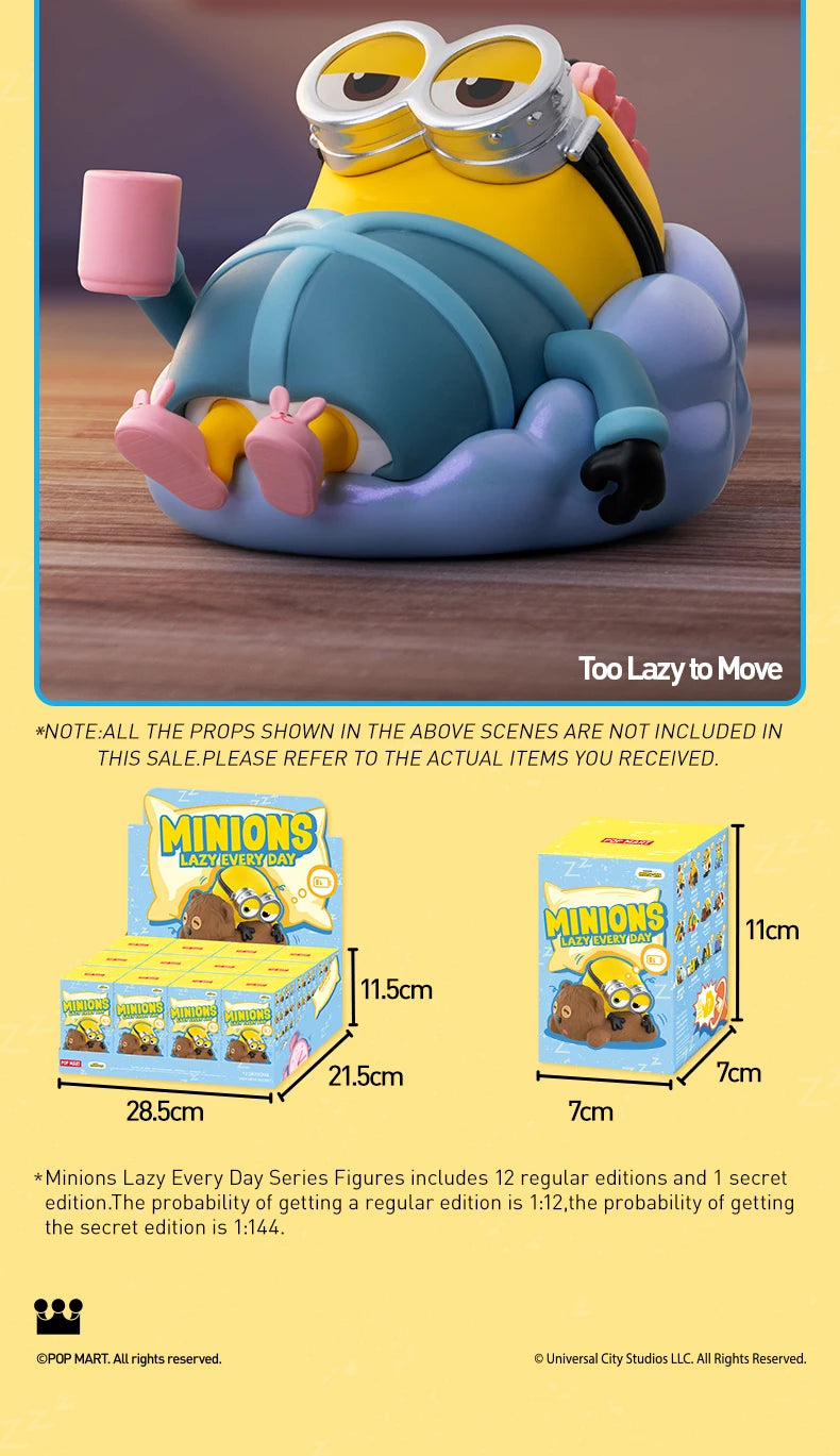 POP MART Minions Lazy Every Day Series Figures 1PC/12PCS Blind Box POPMART