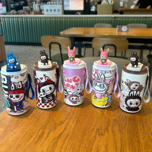 PopMart Labubu Designer Toy – Cute Blind Box Collectible Mini Figure Stainless Steel Mug