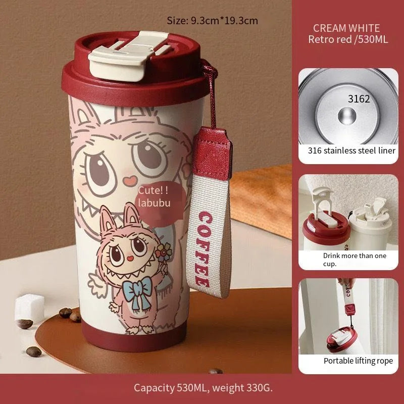 PopMart Labubu Couple Cups Cartoon Designer Toy Figure Set – Cute Stainless Steel Collectible