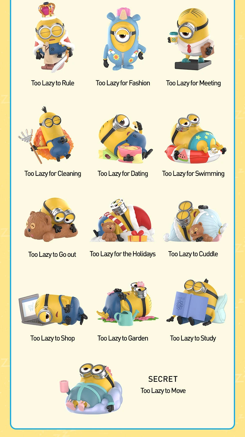 POP MART Minions Lazy Every Day Series Figures 1PC/12PCS Blind Box POPMART