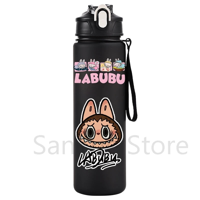Labubu PopMart 750ml Cartoon Water Bottle – Kids Outdoor Drinking Cup