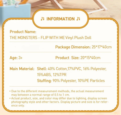 PopMart Labubu The Monsters "Flip With Me" Vinyl Plush Doll – Cute Collectible Art Toy