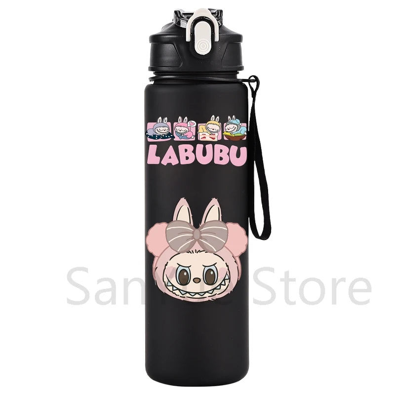 Labubu PopMart 750ml Cartoon Water Bottle – Kids Outdoor Drinking Cup