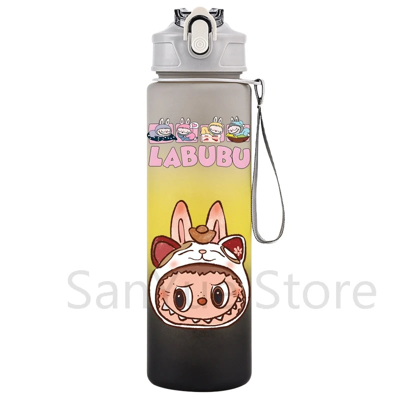 Labubu PopMart 750ml Cartoon Water Bottle – Kids Outdoor Drinking Cup