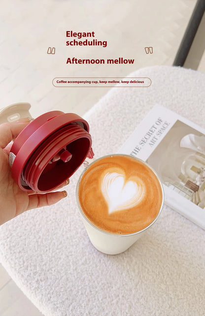 Stainless Steel 530ml Thermos Mug – Leakproof Cute Takeaway Coffee Cup Gift