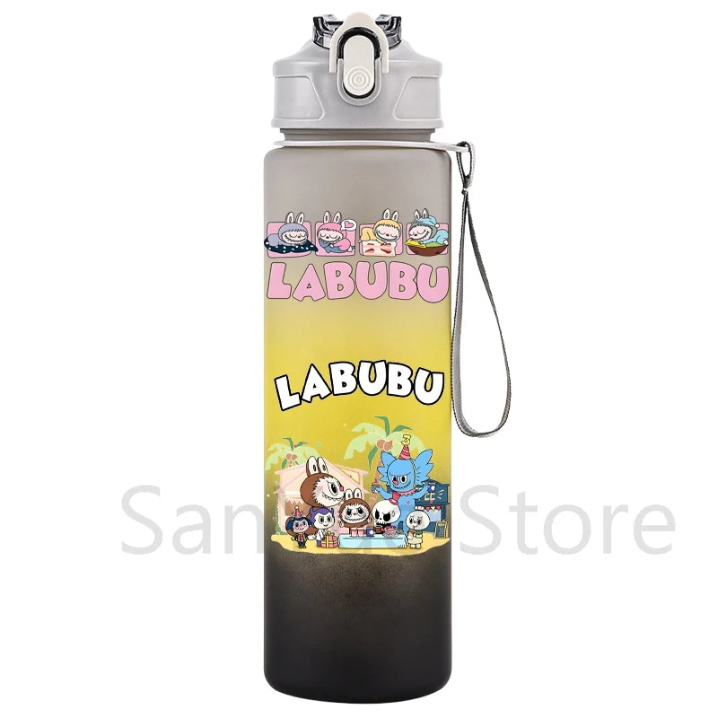 Labubu PopMart 750ml Cartoon Water Bottle – Kids Outdoor Drinking Cup