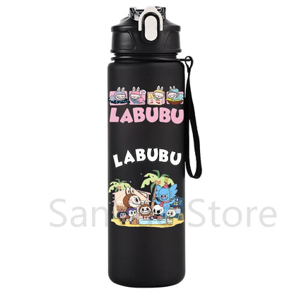 Labubu PopMart 750ml Cartoon Water Bottle – Kids Outdoor Drinking Cup