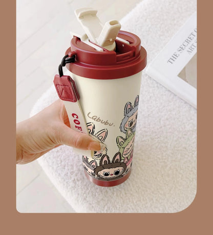 Stainless Steel 530ml Thermos Mug – Leakproof Cute Takeaway Coffee Cup Gift