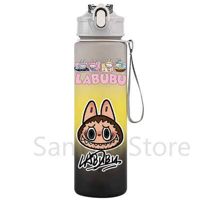 Labubu PopMart 750ml Cartoon Water Bottle – Kids Outdoor Drinking Cup