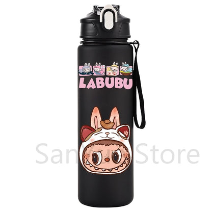 Labubu PopMart 750ml Cartoon Water Bottle – Kids Outdoor Drinking Cup