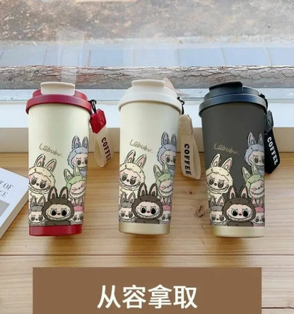 PopMart Labubu Couple Cups Cartoon Designer Toy Figure Set – Cute Stainless Steel Collectible