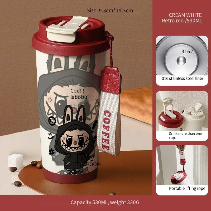 PopMart Labubu Couple Cups Cartoon Designer Toy Figure Set – Cute Stainless Steel Collectible