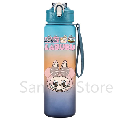 Labubu PopMart 750ml Cartoon Water Bottle – Kids Outdoor Drinking Cup